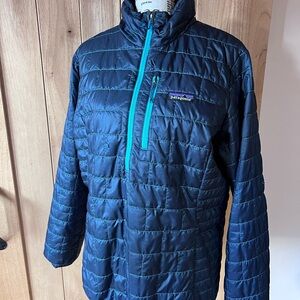 Patagonia Blue Quilted Pullover Jacket